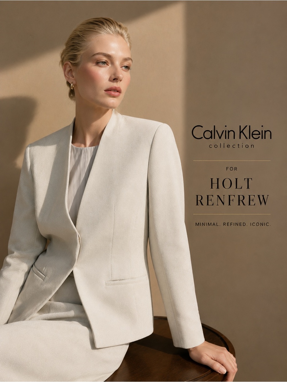 Vintage Calvin Klein Collection Italian Wool Skirt Minim Suit Set Holt Renfrew